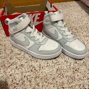 Nike Kids High-Top Sneakers - Gray and White Size 12 NEW